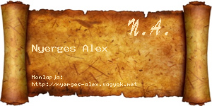 Nyerges Alex névjegykártya